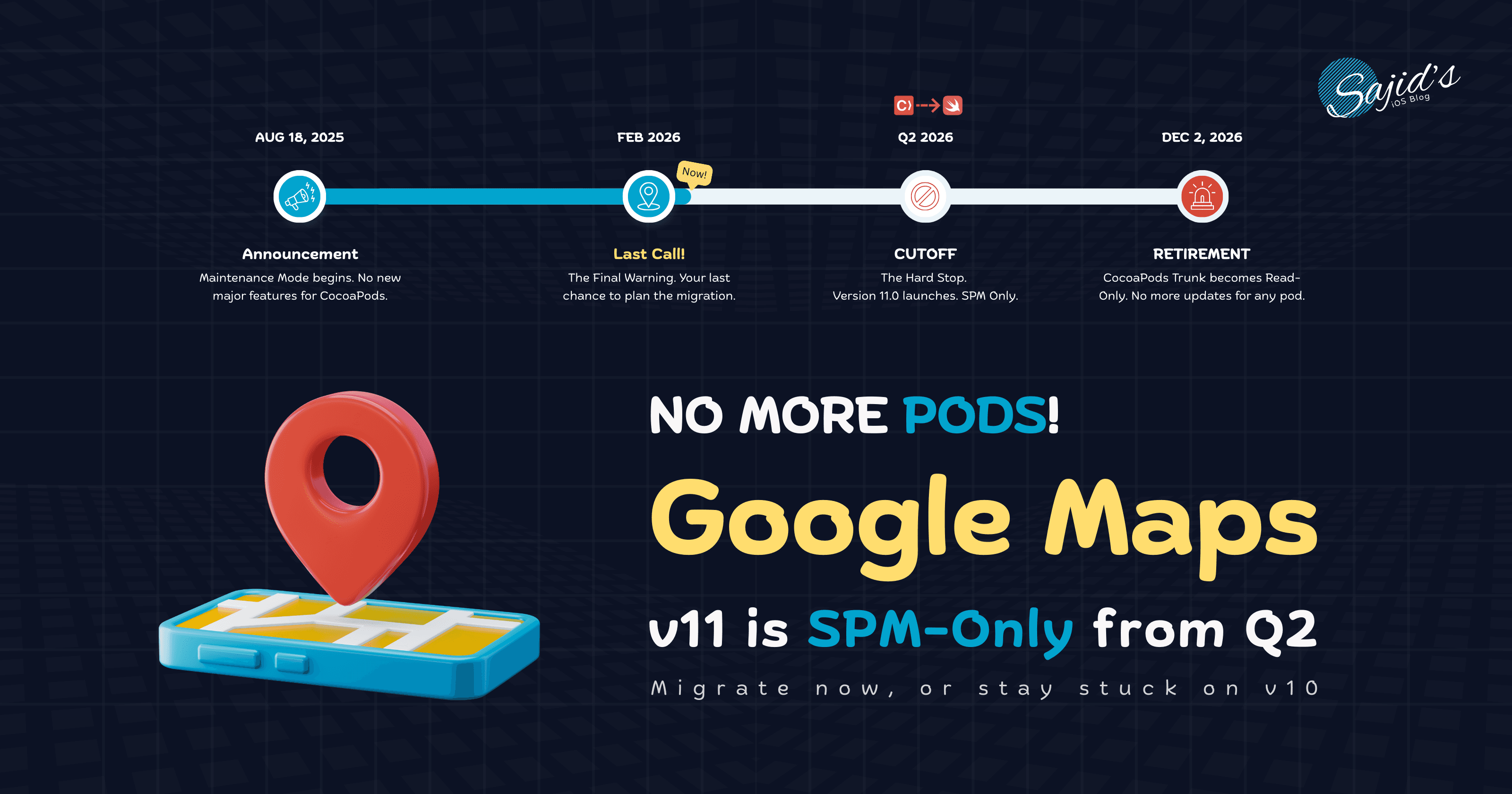 How to Migrate to the SPM-only Google Maps iOS SDK v11 (2026 Guide)